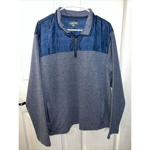 Eddie‎ Bauer Windbreaker Jacket Men's Size XXL 1/4 Zip Pullover Blue